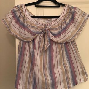 Striped off the shoulder top